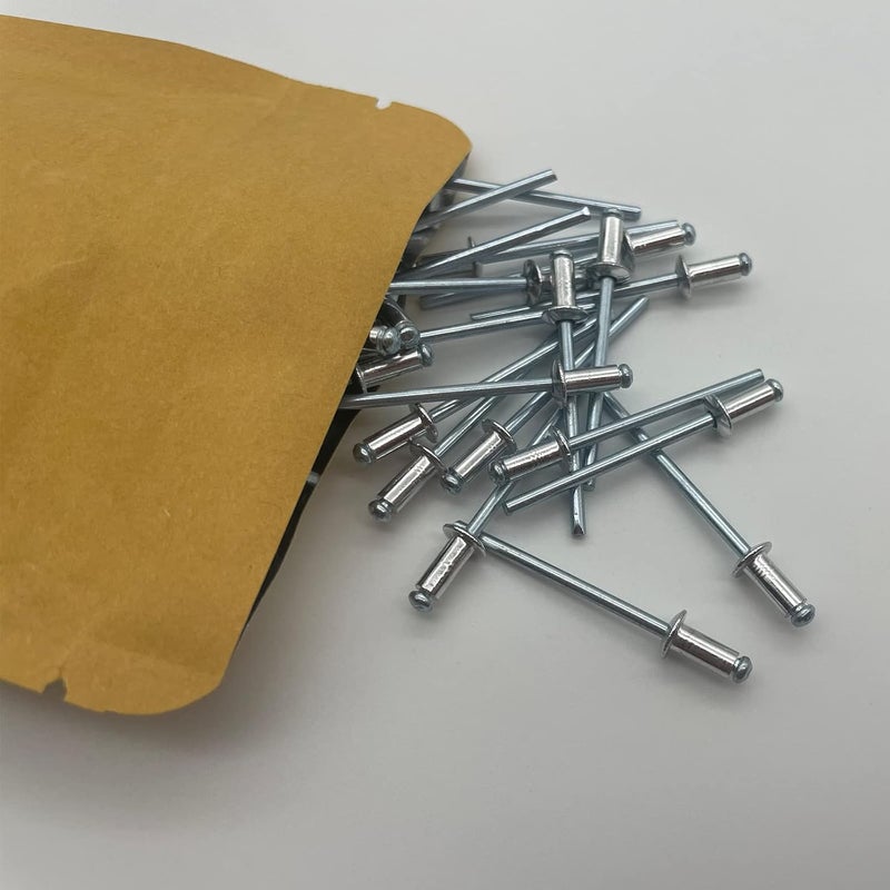 ORSTIO 100 Pcs 1/8" x 1/4" Aluminum Pop Rivets, 3.2 x 6mm Silver Blind Rivets - Image 2